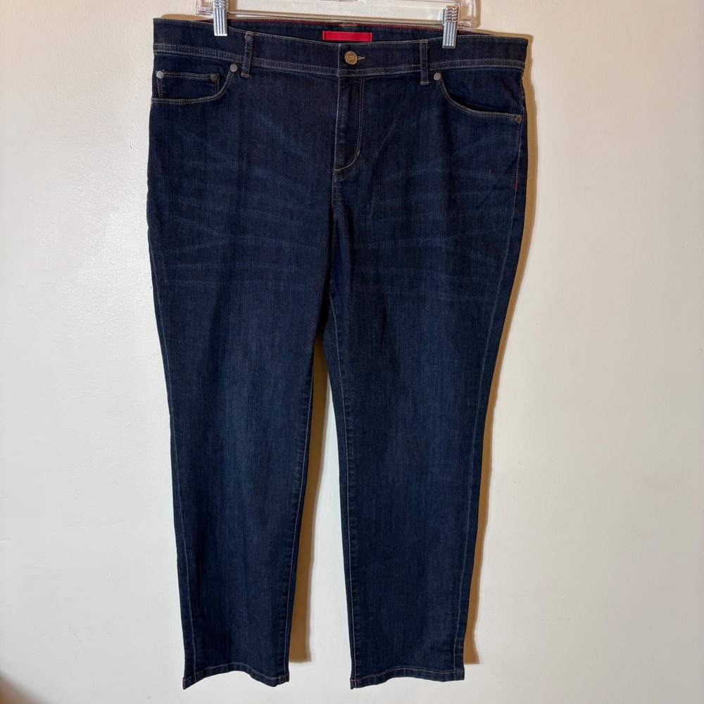 L.L. Bean Dark Wash Straight Leg Jeans Blue Denim Size 18P
